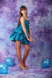 IMX.to / Eva R - Silver Stars - Blue Dress 1