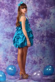 IMX.to / Eva R - Silver Stars - Blue Dress 1